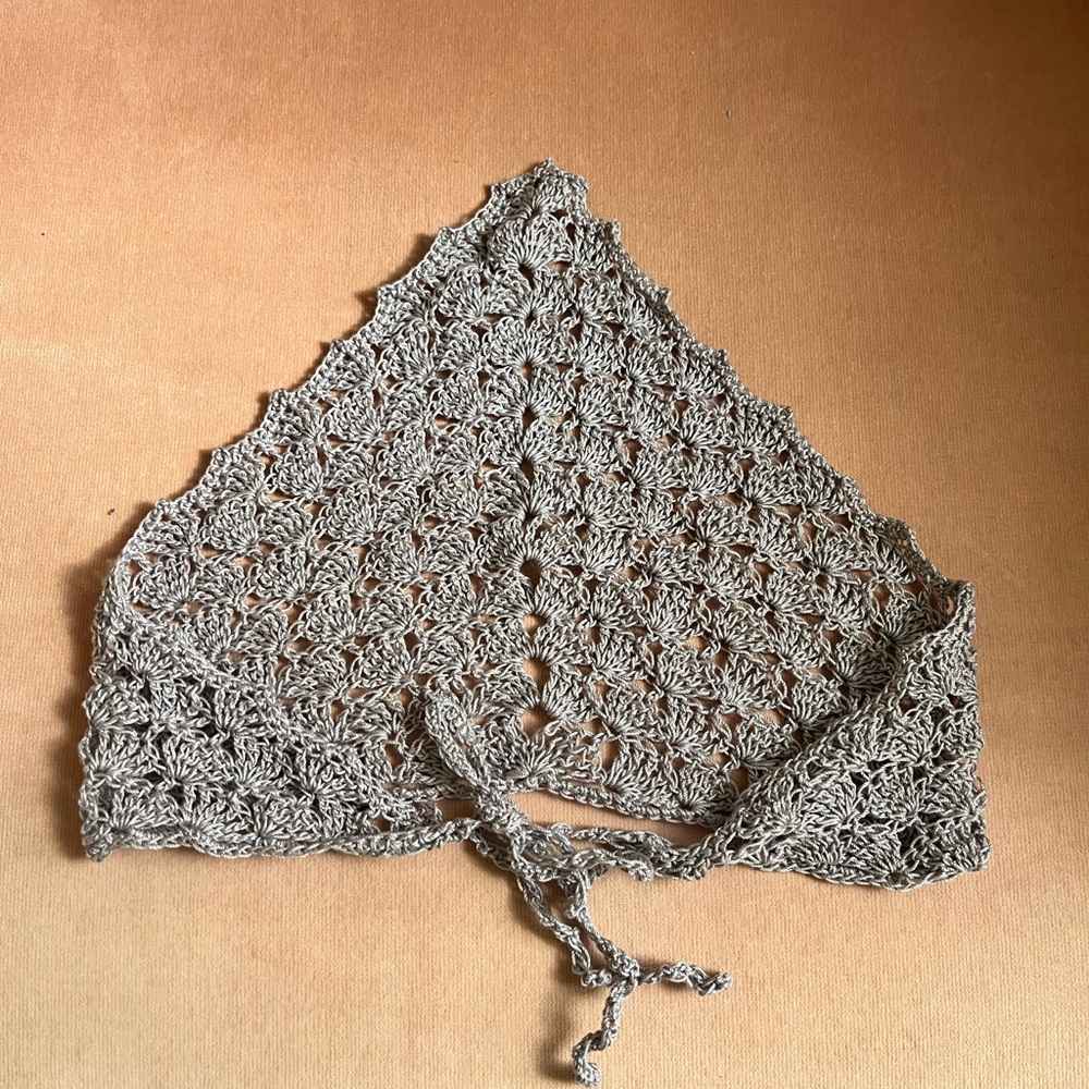 Handmade Crochet Triangle Bandana Light Lavender